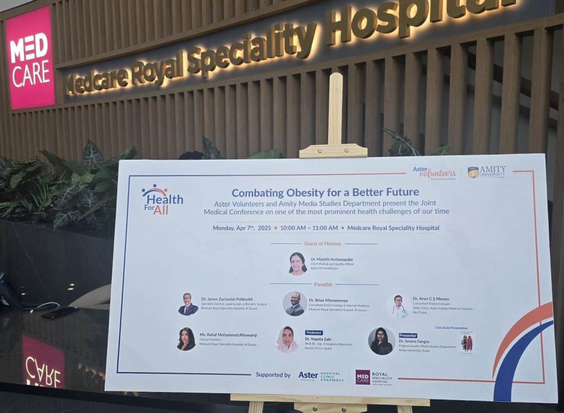 Amity University Dubai and Aster Volunteers UAE Launch Groundbreaking Multimedia Case Study on Obesity at Medical Conference