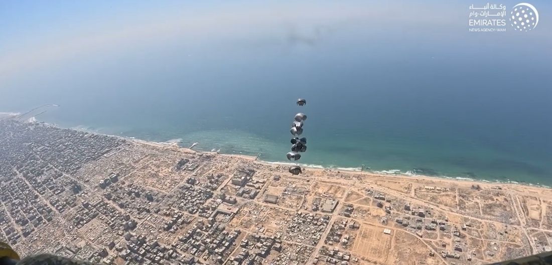 UAE conducts 54th airdrop over Gaza as part of ‘Birds of Goodness’ operation, in cooperation with Jordan